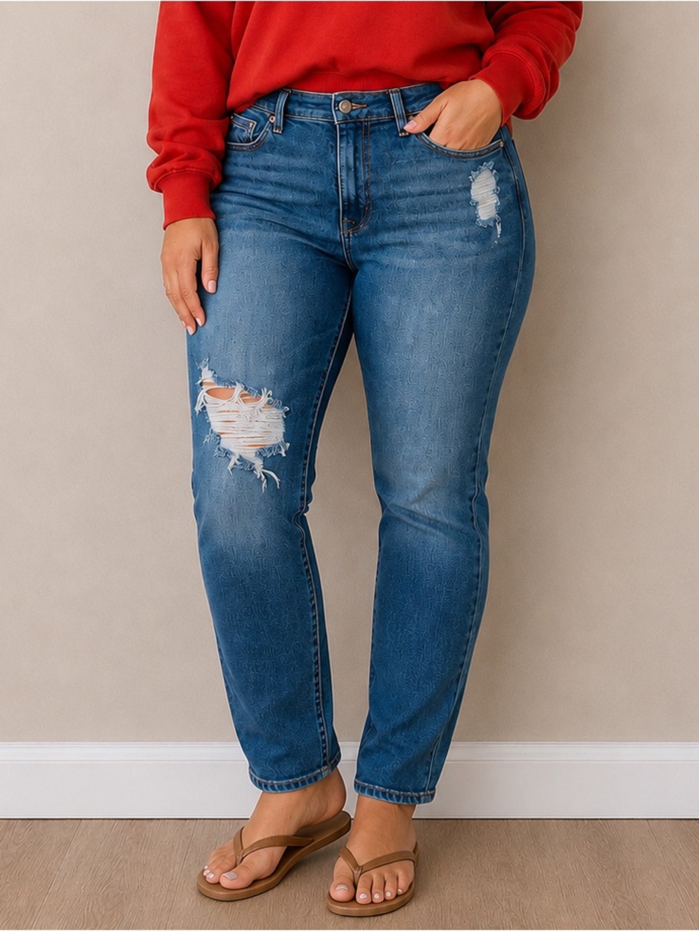 Good American Good Legs Crop Distressed jeans mid-rise skinny size 8/29